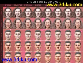 3D打印模型PTF Cheer for Everyone! Expressions for Genesis 8的图片