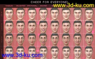 3D打印模型PTF Cheer for Everyone! Expressions for Genesis 8的图片