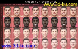 3D打印模型PTF Cheer for Everyone! Expressions for Genesis 8的图片
