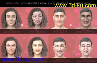 3D打印模型PTF Cheer for Everyone! Expressions for Genesis 8的图片