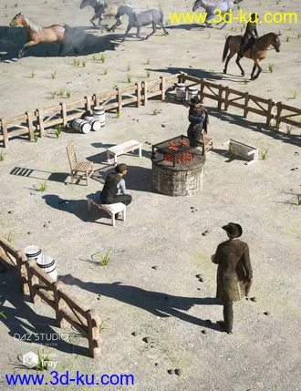 3D打印模型Ranch Campfire Scene的图片