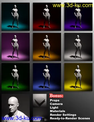 3D打印模型Real Pinup Poses and Lights for Genesis 8 Male(s)的图片