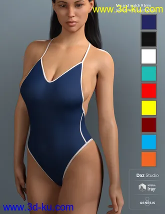 3D打印模型RealFit One Piece for Genesis 8 Females的图片