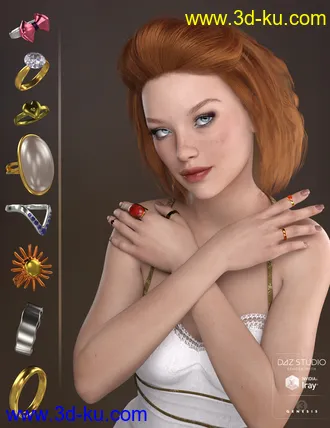 3D打印模型Rings and Things for Genesis 3 Female(s)的图片
