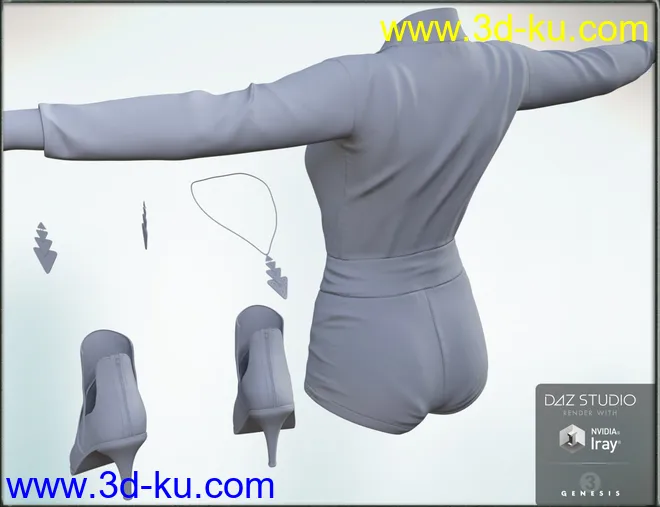 Rockin Romper Outfit for Genesis 3 Female(s)模型的图片3