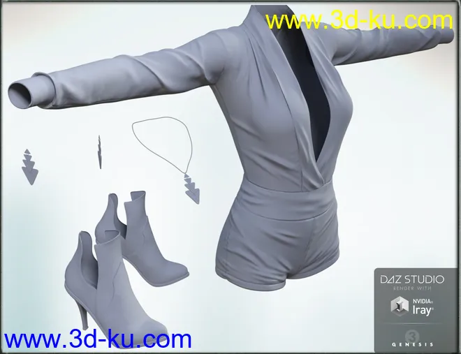 Rockin Romper Outfit for Genesis 3 Female(s)模型的图片11