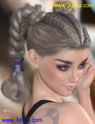 3D打印模型Rowan Hair for Genesis 3 & 8 Female(s)的图片