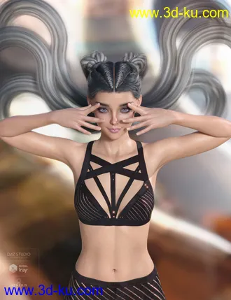3D打印模型Rowan Hair for Genesis 3 & 8 Female(s)的图片