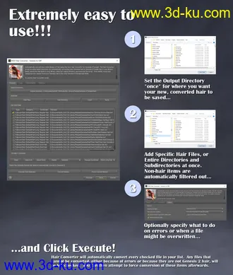 3D打印模型RSSY Hair Converter from Genesis to Genesis 8 Female的图片