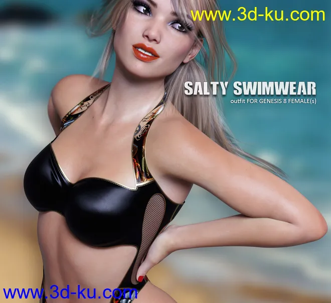 Salty Swimwear for Genesis 8 Females模型的图片1