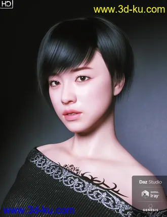 3D打印模型Saya HD Character And Hair for Genesis 8 Female的图片