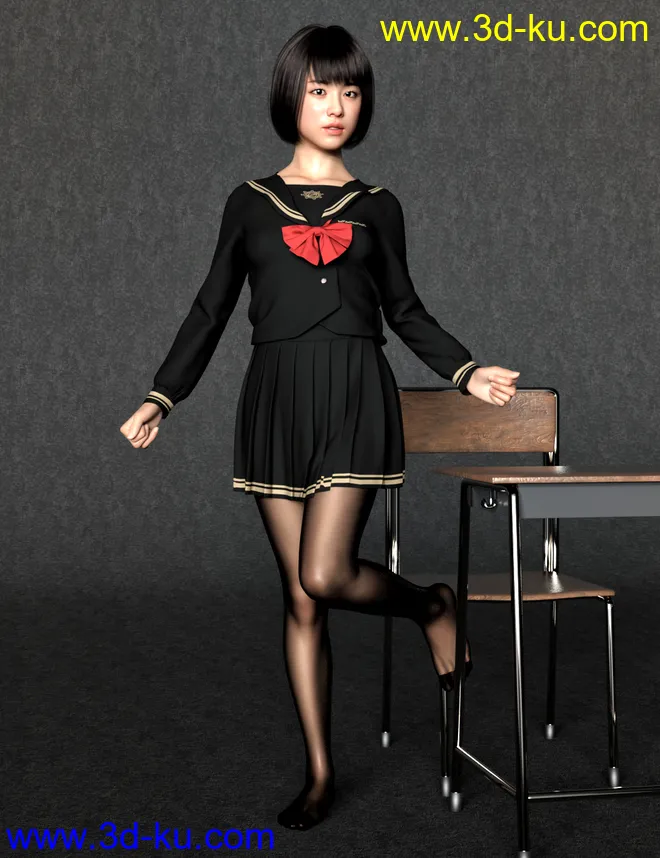 Saya HD Character And Hair for Genesis 8 Female模型的图片2