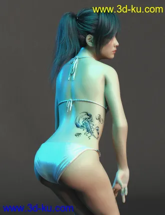 3D打印模型Saya HD Character And Hair for Genesis 8 Female的图片