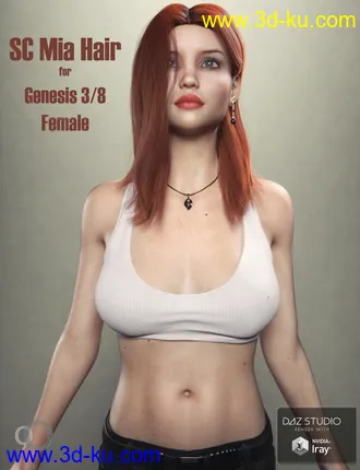 3D打印模型SC Mia Hair for Genesis 3 - 8 Female的图片