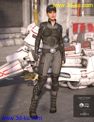 3D打印模型Sci-fi Police Outfit for Genesis 8 Female(s)的图片