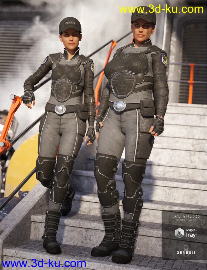 Sci-fi Police Outfit for Genesis 8 Female(s)模型的图片4