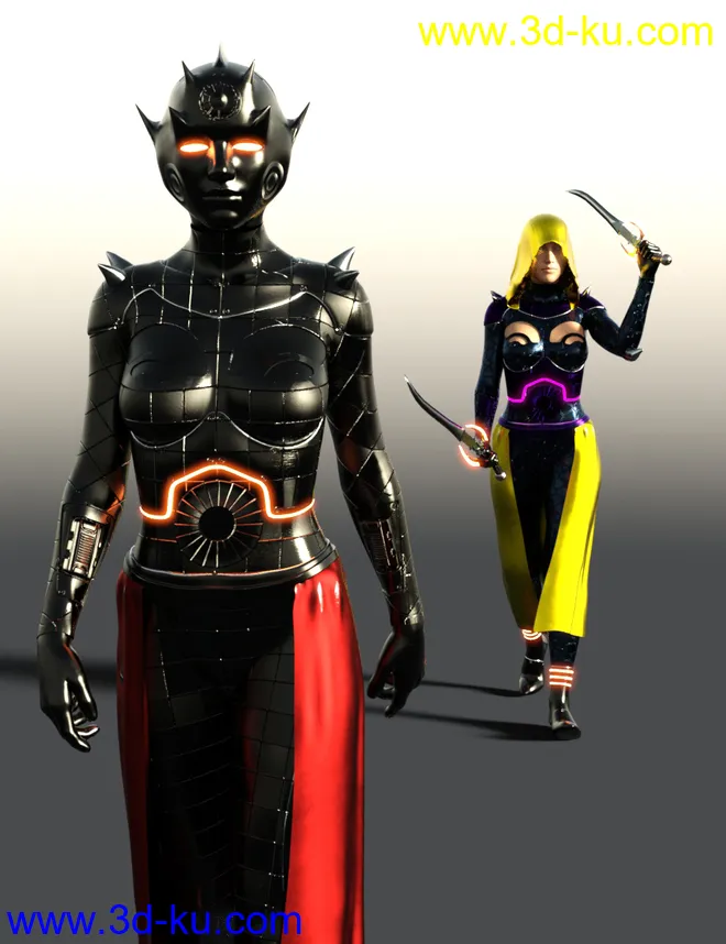 Scifi Dark Goddess Outfit For Genesis 8 Female(s)模型的图片1