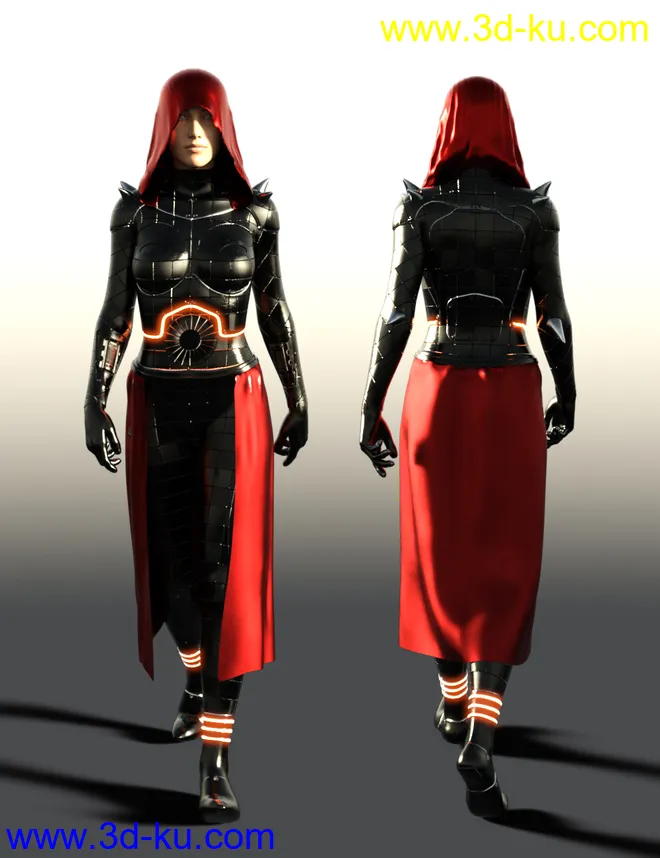 Scifi Dark Goddess Outfit For Genesis 8 Female(s)模型的图片2
