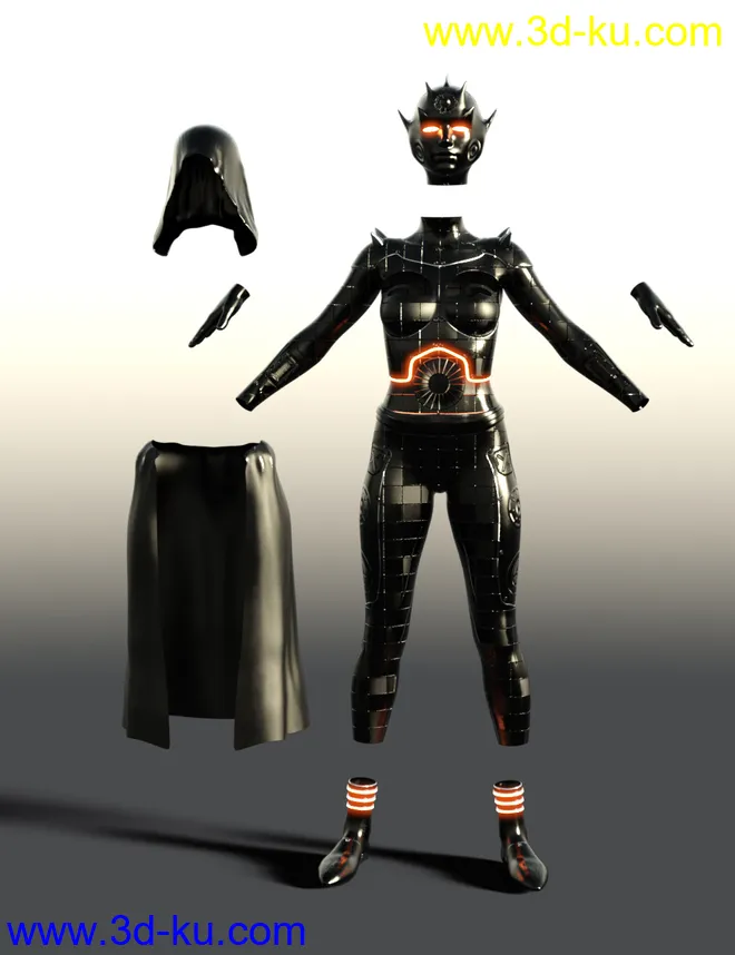 Scifi Dark Goddess Outfit For Genesis 8 Female(s)模型的图片10