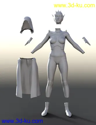 3D打印模型Scifi Dark Goddess Outfit For Genesis 8 Female(s)的图片