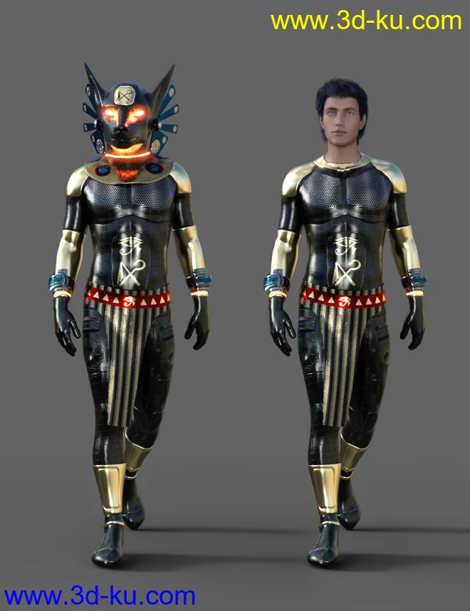 Scifi Egyptian Outfit For Genesis 8 Male模型的图片4