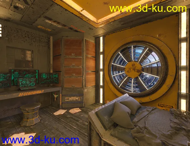 SciFi Living Bedroom模型的图片3