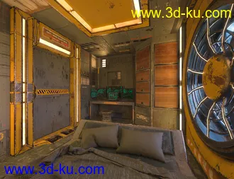 3D打印模型SciFi Living Bedroom的图片