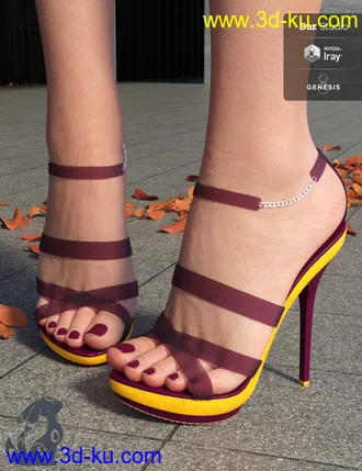 3D打印模型Sekushi High Heels for Genesis 3 & 8 Female(s)的图片