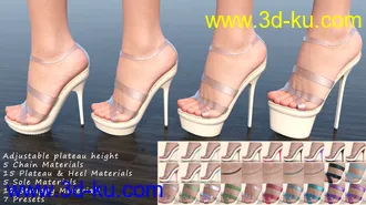 3D打印模型Sekushi High Heels for Genesis 3 & 8 Female(s)的图片