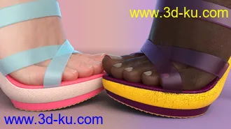 3D打印模型Sekushi High Heels for Genesis 3 & 8 Female(s)的图片