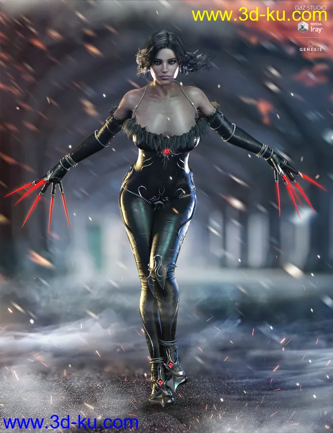 Shadow Walker Outfit for Genesis 8 Female(s)模型的图片3