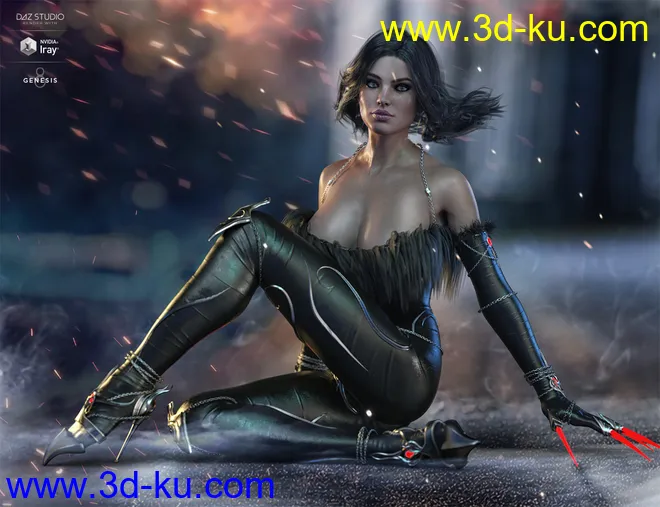 Shadow Walker Outfit for Genesis 8 Female(s)模型的图片5