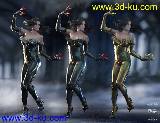 Shadow Walker Outfit for Genesis 8 Female(s)模型的图片6