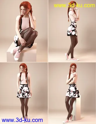 3D打印模型Shy & Subtle Pose Set for Genesis 8 Female(s)的图片