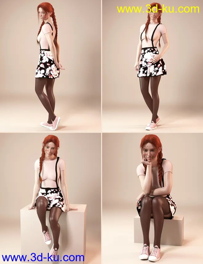 Shy & Subtle Pose Set for Genesis 8 Female(s)模型的图片4