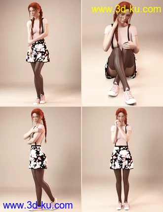 3D打印模型Shy & Subtle Pose Set for Genesis 8 Female(s)的图片