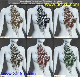 Skin Effects - Dirt elements for Genesis 3 and 8 Females模型的图片19