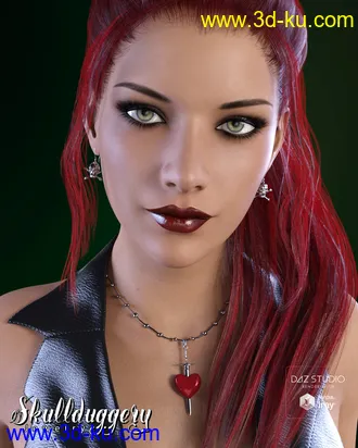 3D打印模型Skullduggery Jewelry for Genesis 3 Female(s)的图片