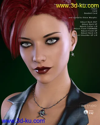 3D打印模型Skullduggery Jewelry for Genesis 3 Female(s)的图片