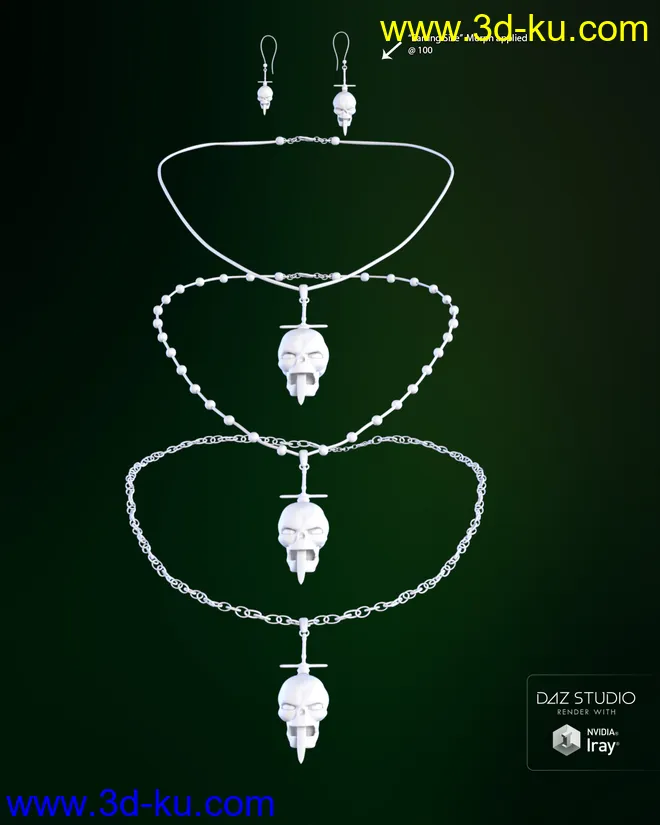 Skullduggery Jewelry for Genesis 3 Female(s)模型的图片7