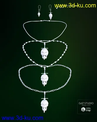 3D打印模型Skullduggery Jewelry for Genesis 3 Female(s)的图片