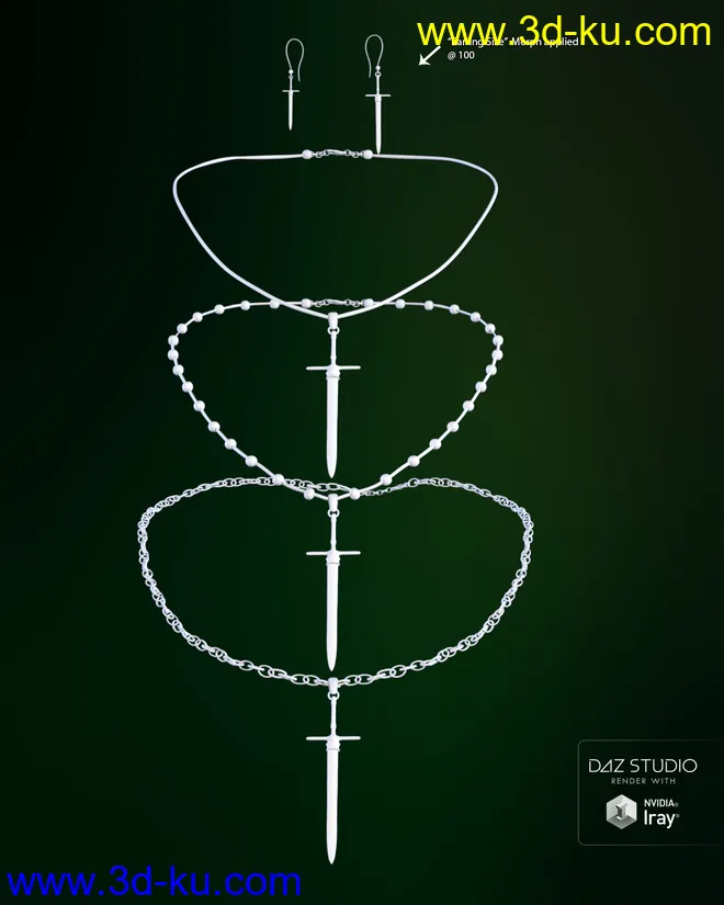 Skullduggery Jewelry for Genesis 3 Female(s)模型的图片8