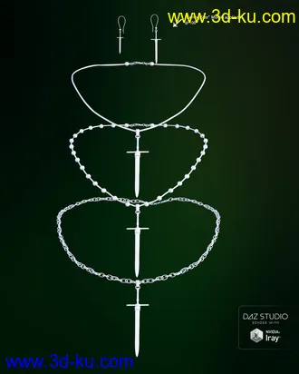 3D打印模型Skullduggery Jewelry for Genesis 3 Female(s)的图片
