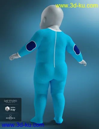 3D打印模型Sleepsuit and Nappy for Genesis 8 Male and Female的图片