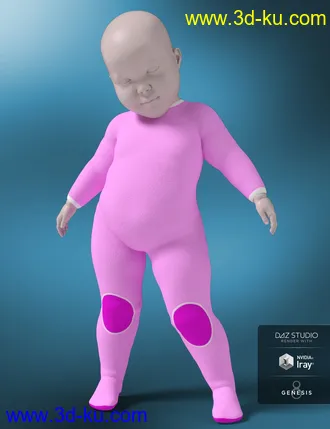 3D打印模型Sleepsuit and Nappy for Genesis 8 Male and Female的图片