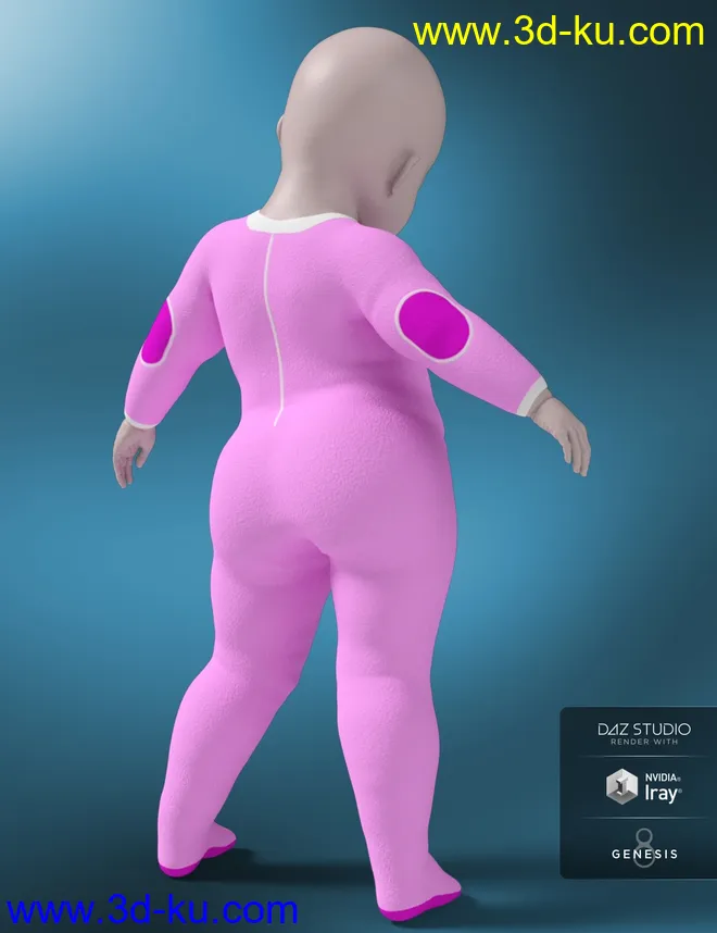 Sleepsuit and Nappy for Genesis 8 Male and Female模型的图片6