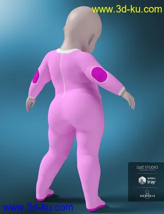 3D打印模型Sleepsuit and Nappy for Genesis 8 Male and Female的图片