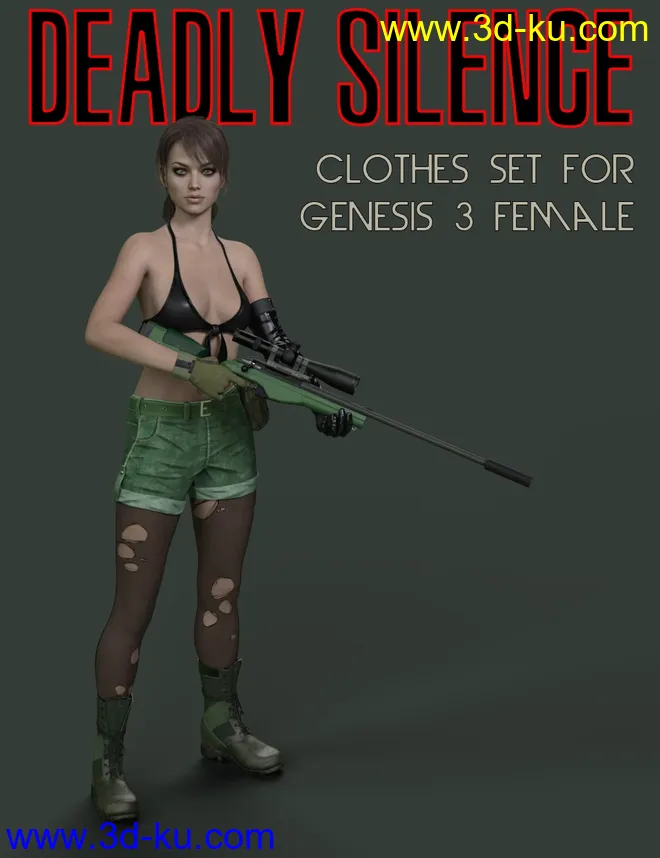 Slide3D Deadly Silence Clothes for Genesis 3 Female(s)模型的图片1