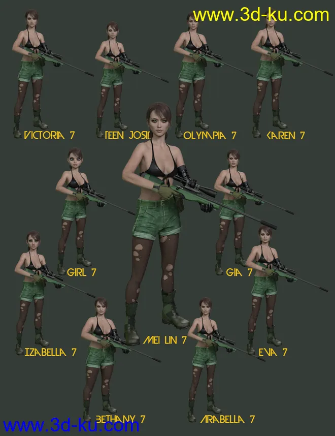 Slide3D Deadly Silence Clothes for Genesis 3 Female(s)模型的图片9