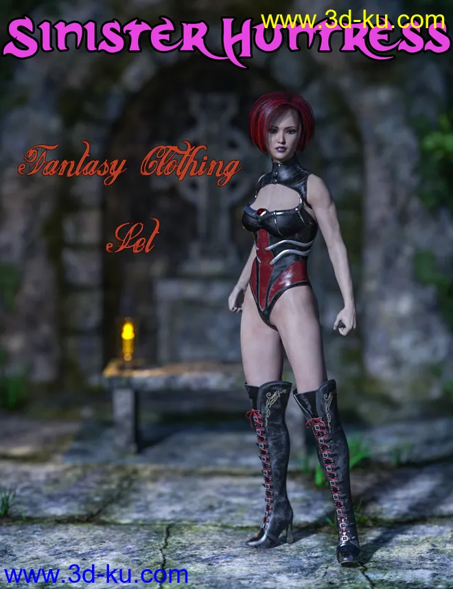 Slide3D Sinister Huntress for Genesis 3 Female(s)模型的图片1